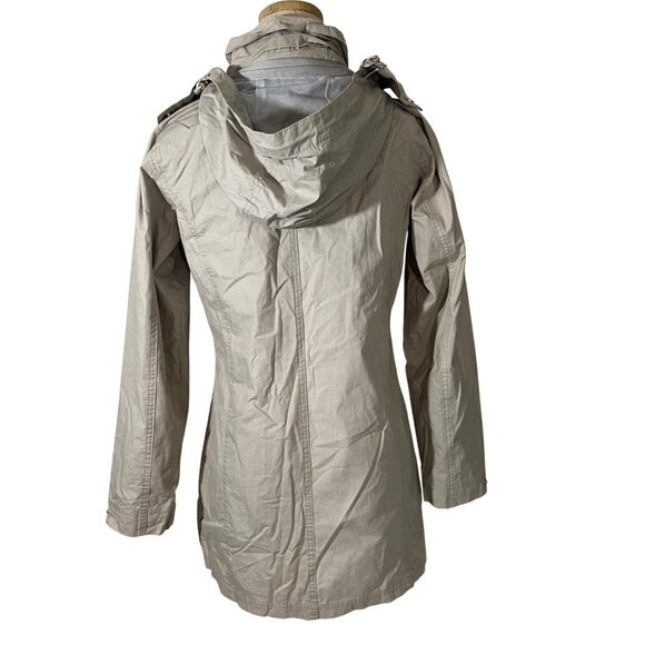 K way jacket women's S tan cream beige long hooded zip front lightweight - Picture 10 of 11